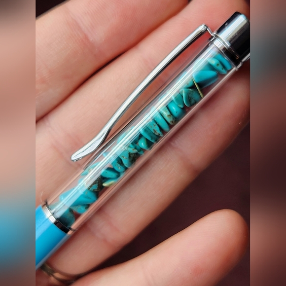 3 Crystal Pens! Clear Quartz, Turquoise, Amethyst - Picture 7 of 9